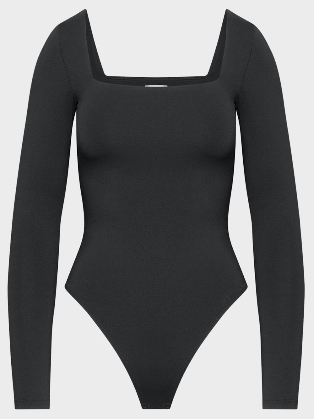 Aritzia Babaton Black Long-Sleeve Contour Square Neck Bodysuit